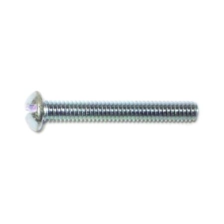 #8-32 X 1-1/4 In Slotted Round Machine Screw, Zinc Plated Steel, 36 PK